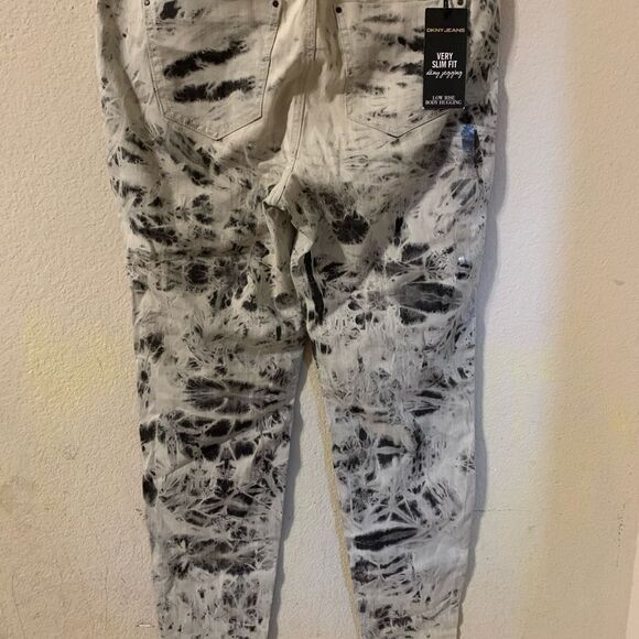 DKNY JEANS Charcoal- Ecru Tie-Dye Jeggings - Size 16W - Picture 5 of 8
